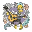 psychedelic bard simpson tattoo design idea