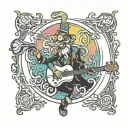 psychedelic bard simpson tattoo design idea