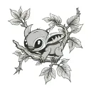 stitch in a tree branch tattoo design idea