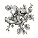 stitch in a tree branch tattoo design idea