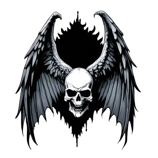 deathbat wings tattoo design idea