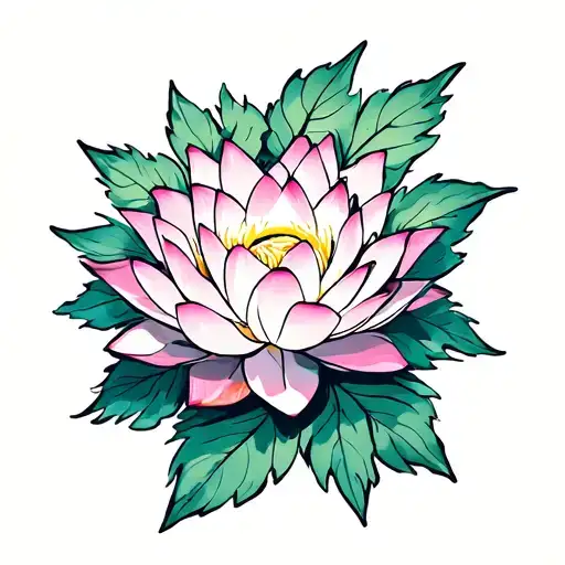 Tattoo with lotus flower with gym jam drug tattoo design idea