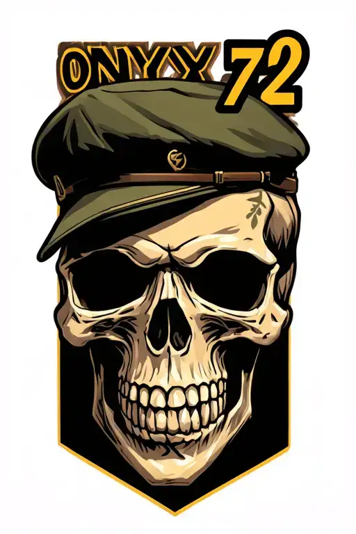"onyx 72" "onyx 72" skull with military beret commando tattoo design idea