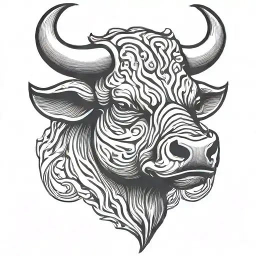 bull's head tattoo design idea