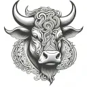 bull's head tattoo design idea