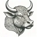 bull's head tattoo design idea