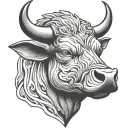 bull's head tattoo design idea