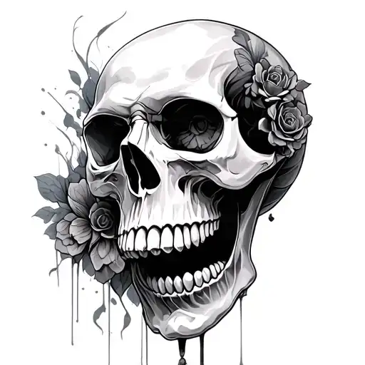 dark imagery skulls tattoo design idea