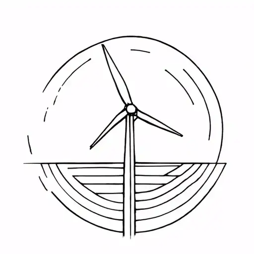 Wind turbine tattoo design idea