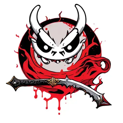 adventure time finns demon blood sword traditional style tattoo design idea
