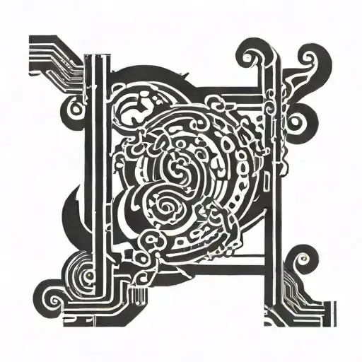 1473 written in morse code flowing tattoo design idea