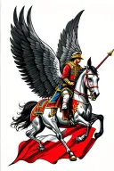 flag poland, winged hussars tattoo design idea