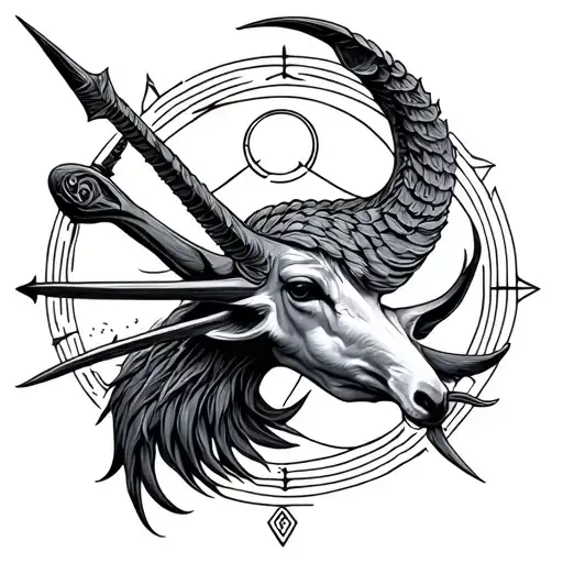 Sagittarius cancer zodiac sign tattoo design idea