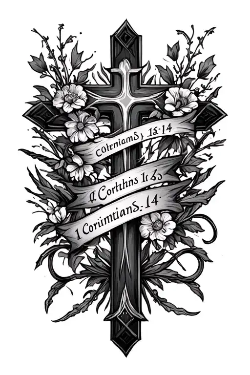 "1 Corinthians 16:13-14" cross tattoo tattoo design idea