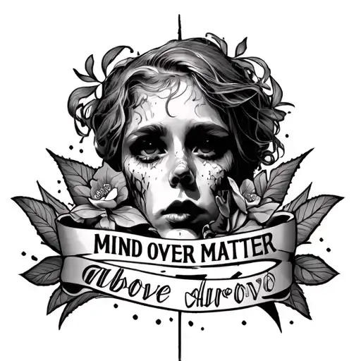 Mind Over Matter above knee tattoo tattoo design idea