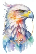 compass eagle head tattoo design idea