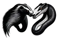 Honey Badger and King Cobra looking at eachother  tattoo design idea