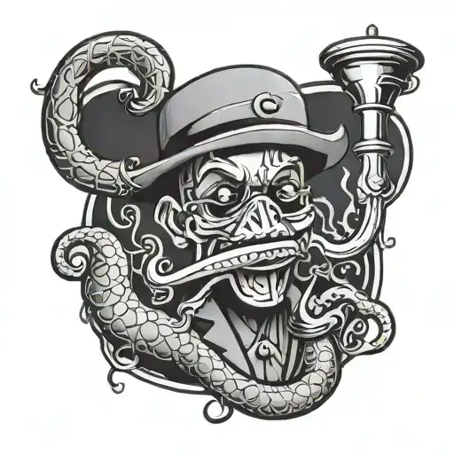 mac pato smoking a hookah tattoo design idea