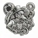 mac pato smoking a hookah tattoo design idea