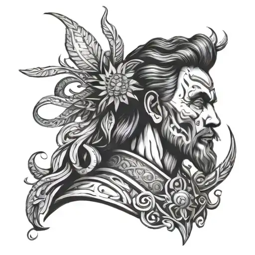 Ancient healer tattoo design idea