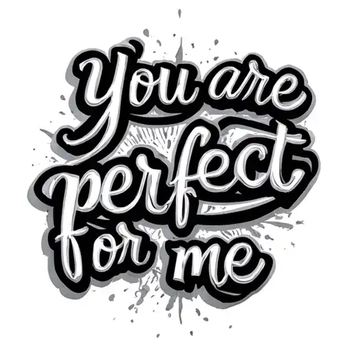 men's rib cage tattoo script thin and sexy saying "you are perfect for me" tattoo design idea