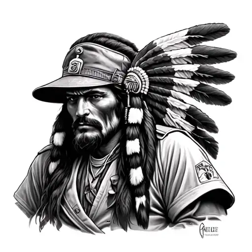 Hospital Corpsman in the trenches Indian medicine man tattoo design idea