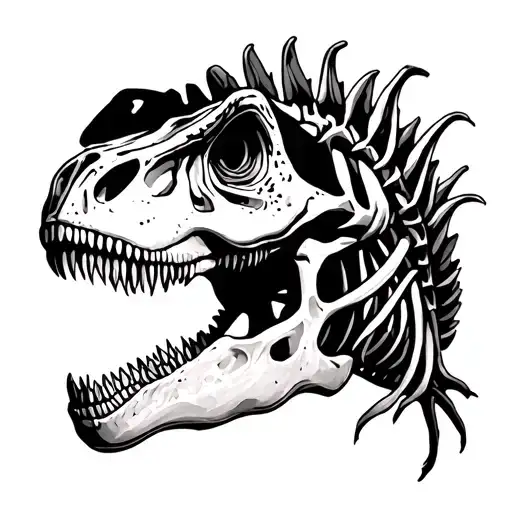 dinosaur skeleton like arcteryx tattoo design idea