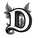 Cursive D tattoo design idea