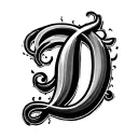 Cursive D tattoo design idea