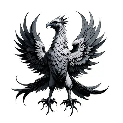 phoenix masculine tattoo design idea