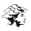 head in the clouds tattoo design idea