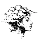 head in the clouds tattoo design idea