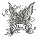 scriptive word Millie tattoo design idea