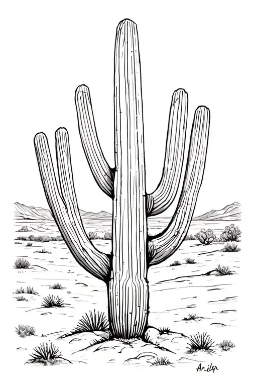 arizona desert tattoo design idea
