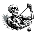 Skeleton Playing Golf tattoo design idea