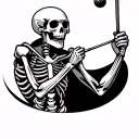 Skeleton Playing Golf tattoo design idea