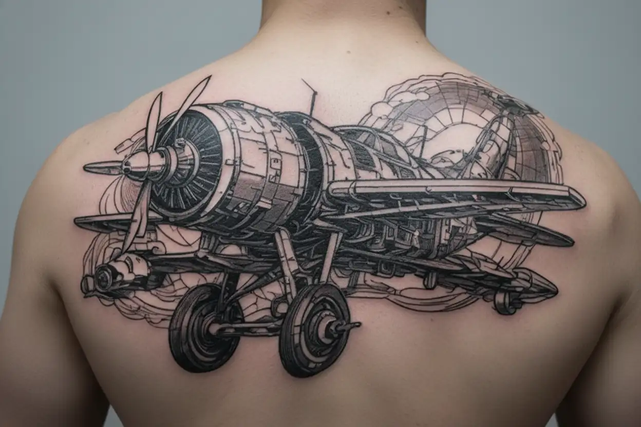 aviation engineer tattoo design idea