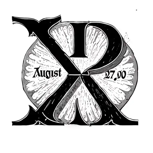 Roman numeral for birthday August 27, 2000 tattoo design idea