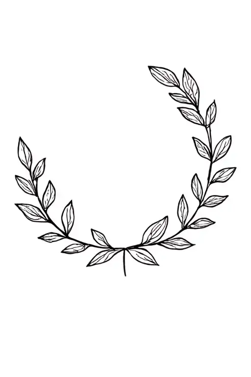 laurel leaf wreath combined tattoo design idea
