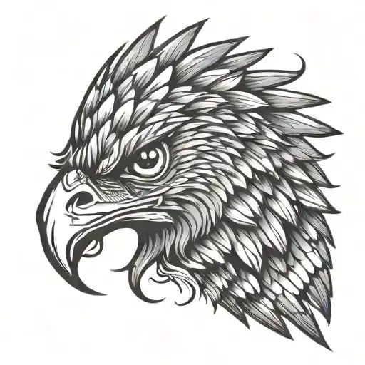 hawk wing tattoo design idea