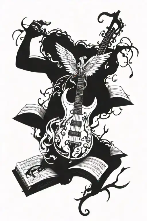 Music, Nature, War, Love, Book Of Poems tattoo design idea