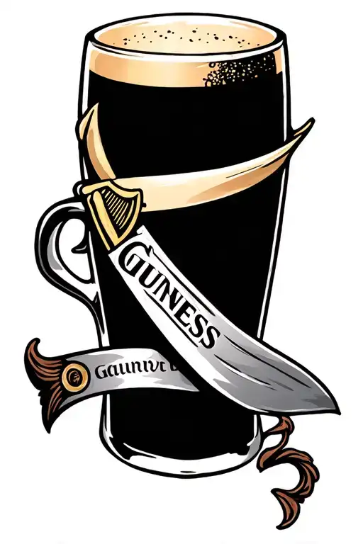 Guinness harfe tattoo design idea