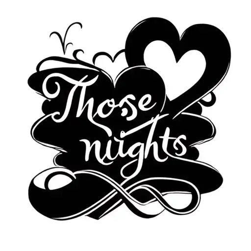 "Those nights " heart and infinity tattoo design idea