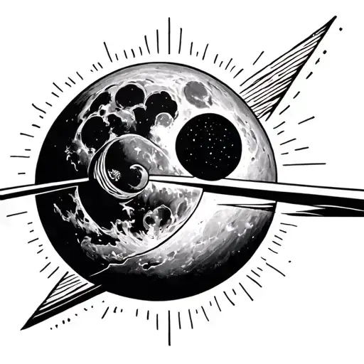 mysterious as the dark side of the moon tattoo design idea