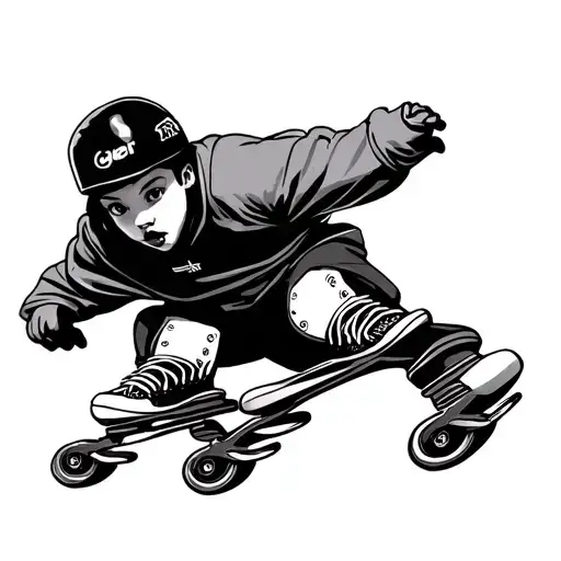 skating tattoo design idea