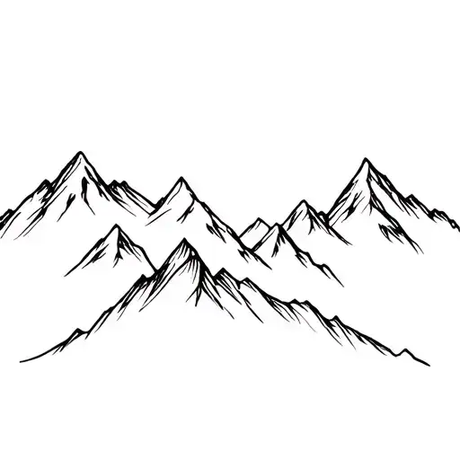 camera and mountains tattoo design idea