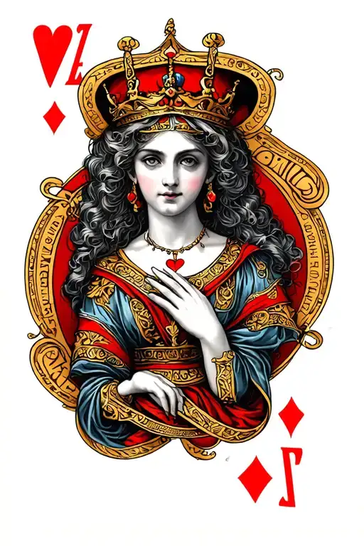 Create an inner forearm tattoo with the concept "life is a game with a queen of hearts in real life tattoo design idea