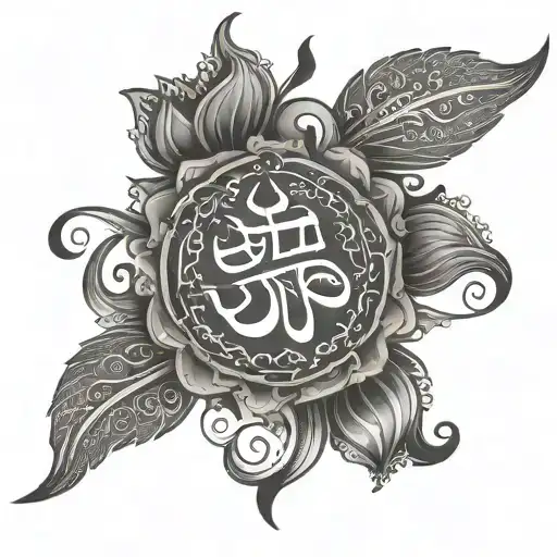 sanskrit shloka with artwork tattoo design idea