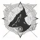 mahadev, time, space surrounded tattoo design idea