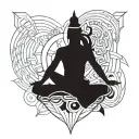 mahadev, time, space surrounded tattoo design idea